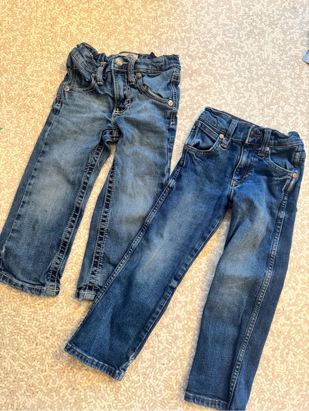 Wrangler Kids Denim Jeans - Medium & Dark Blue Pair